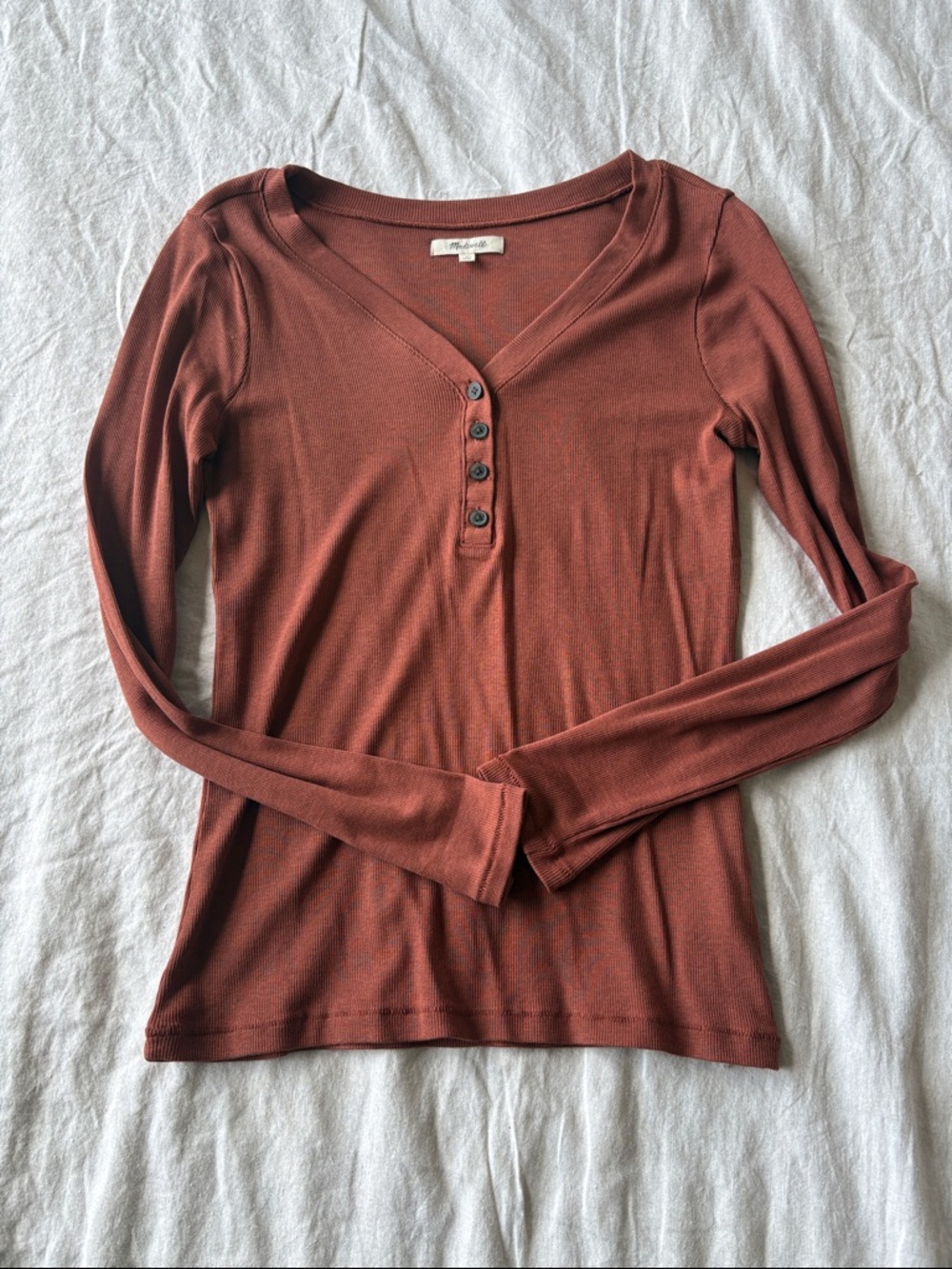 Madewell Rusty Brown Long-Sleeve Henley